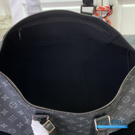LV Keepall Bandoulière 45 (Black/Grey Monogram Eclipse Coated Canvas)