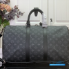 LV Keepall Bandoulière 45 (Black/Grey Monogram Eclipse Coated Canvas)