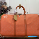 LV Keepall Bandoulière 50 Monogram Heritage (Caramel Orange Monogram Coated Canvas)