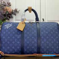 LV Keepall Bandoulière 50 (Ocean Blue Monogram Heritage Canvas)
