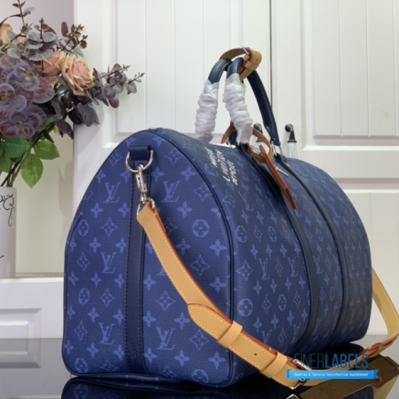 LV Keepall Bandoulière 50 (Ocean Blue Monogram Heritage Canvas)