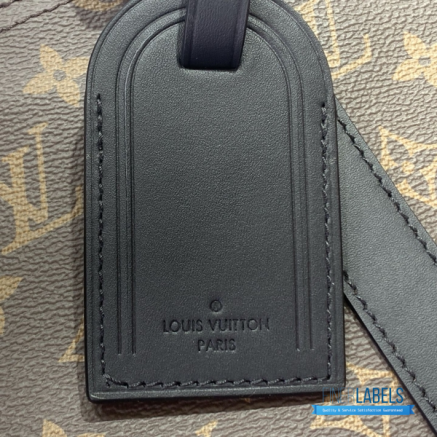 LV Keepall Bandoulière 45 (Brown Monogram Macassar Canvas & Black Leather)