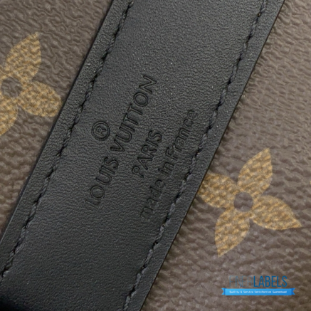 LV Keepall Bandoulière 45 (Brown Monogram Macassar Canvas & Black Leather)