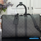 LV Keepall Bandoulière 45 (Black/Grey Monogram Eclipse Coated Canvas)