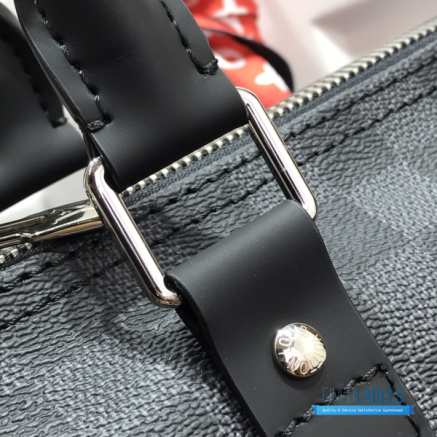 LV Keepall Bandoulière 45 (Damier Graphite Coated Canvas)