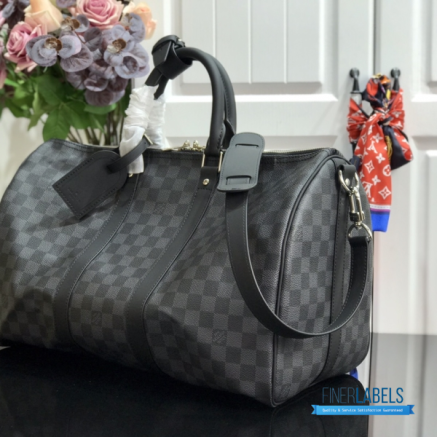 LV Keepall Bandoulière 45 (Damier Graphite Coated Canvas)