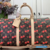 LV x Takashi Murakami Cherry Keepall Bandoulière 45 (Brown Monogram Canvas / Vachetta Leather)