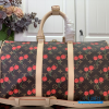 LV x Takashi Murakami Cherry Keepall Bandoulière 45 (Brown Monogram Canvas / Vachetta Leather)