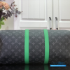 Louis Vuitton Keepall Bandoulière 50 (Monogram Eclipse Canvas & Bright Green Leather)