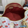 LV x Takashi Murakami Keepall Bandoulière 45 (White Monogram Cerises Coated Canvas)