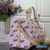 LV x Takashi Murakami Keepall Bandoulière 45 (White Monogram Cerises Coated Canvas)