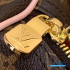 LV Keepall Bandoulière 45 (Brown Monogram Canvas with Pink Leather Trim)