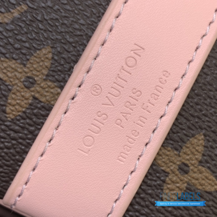 LV Keepall Bandoulière 45 (Brown Monogram Canvas with Pink Leather Trim)