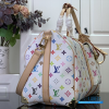 LV x Takashi Murakami Keepall Bandoulière 45 (White Multicolor Monogram Coated Canvas)