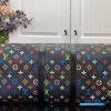 LV x Takashi Murakami Keepall Bandoulière 50 (Black Multicolored Monogram Coated Canvas)