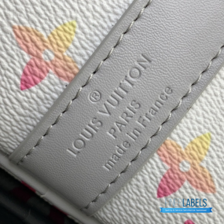 LV Keepall Bandoulière 50 (Multicolor Iridescent Monogram Canvas with Gray Leather)