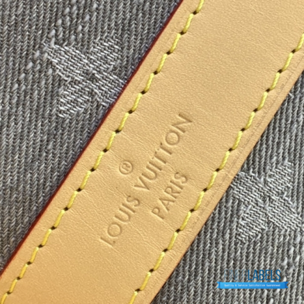 LV Monogram Denim Studded Keepall Bandoulière 45 (Cloudy Grey Monogram Denim)