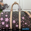 LV x Takashi Murakami Keepall Bandoulière 45 (Sakura Brown Monogram Coated Canvas)