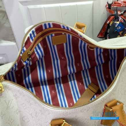 LV Keepall Bandoulière 45 (Off-White Monogram Heritage Coated Canvas)