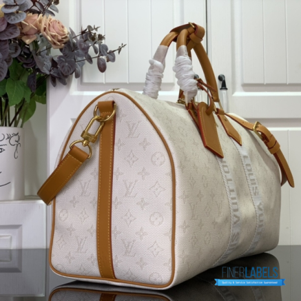 LV Keepall Bandoulière 45 (Off-White Monogram Heritage Coated Canvas)