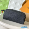 LV Dopp Kit Toiletry Pouch (Noir Black Monogram Taurillon Leather)
