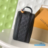 LV Dopp Kit Toiletry Pouch (Noir Black Monogram Taurillon Leather)