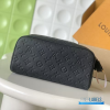 LV Dopp Kit Toiletry Pouch (Noir Black Monogram Taurillon Leather)