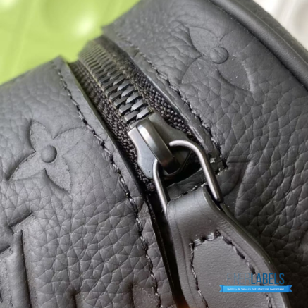 LV Dopp Kit Toiletry Pouch (Noir Black Monogram Taurillon Leather)