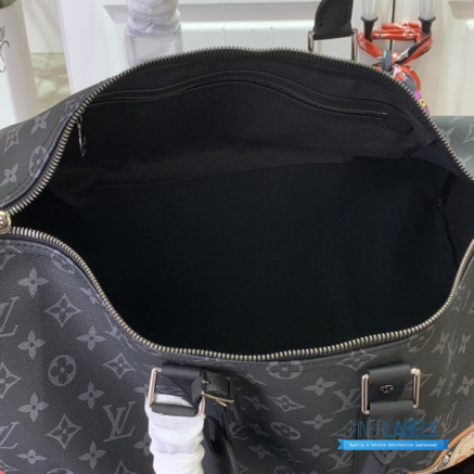 LV Keepall Bandoulière 45 (Monogram Eclipse Coated Canvas / Black & Charcoal)