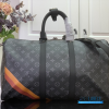 LV Keepall Bandoulière 45 (Monogram Eclipse Coated Canvas / Black & Charcoal)