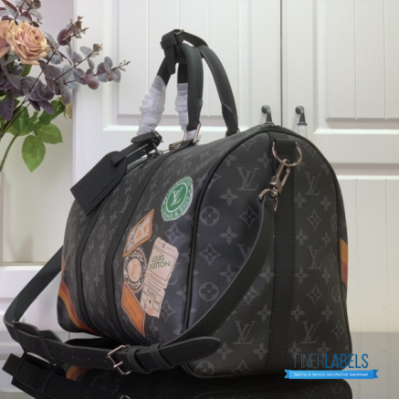 LV Keepall Bandoulière 45 (Monogram Eclipse Coated Canvas / Black & Charcoal)