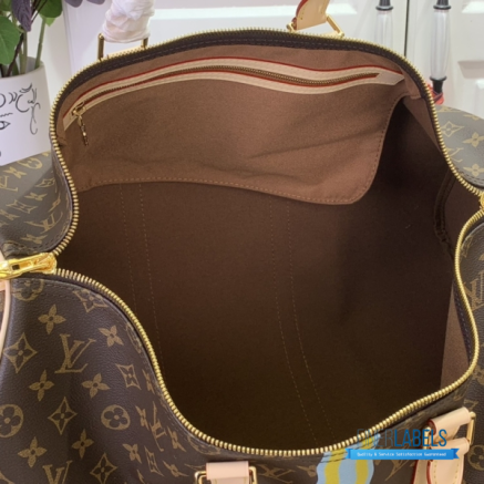 LV Keepall Bandoulière 45 (Brown Monogram Coated Canvas with Custom Stripes)