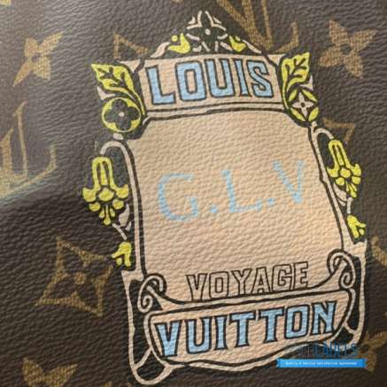 LV Keepall Bandoulière 45 (Brown Monogram Coated Canvas with Custom Stripes)