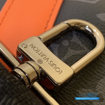 Louis Vuitton Keepall Bandoulière 45 (Monogram Eclipse Canvas / Sunrise Orange Leather)