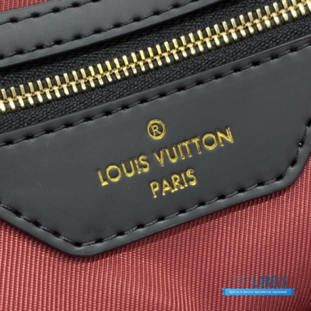 LV Keepall Bandoulière 45 (Black and Red Monogram Tomette Coated Canvas)