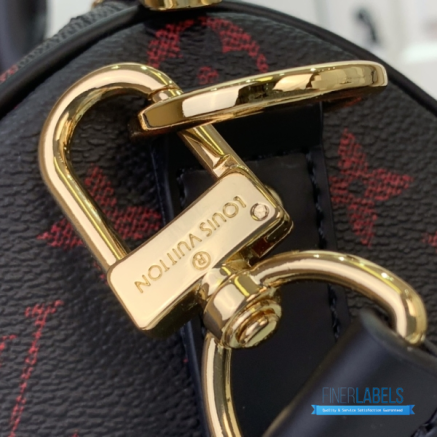 LV Keepall Bandoulière 45 (Black and Red Monogram Tomette Coated Canvas)