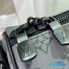 LV Keepall Bandoulière 45 (Monogram Eclipse Reverse Canvas / Turquoise Blue Leather)