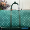 LV Keepall Bandoulière 50 (Epicea Green Monogram Heritage Coated Canvas)