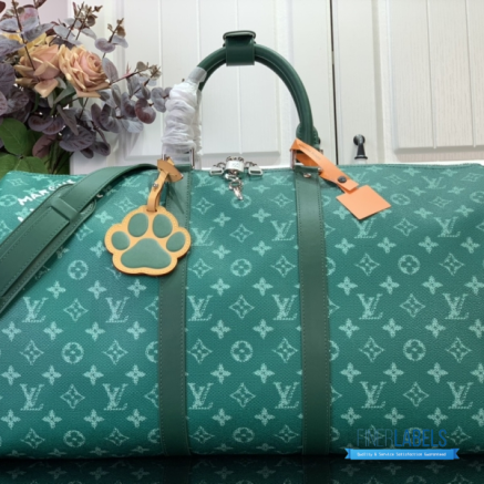 LV Keepall Bandoulière 50 (Epicea Green Monogram Heritage Coated Canvas)