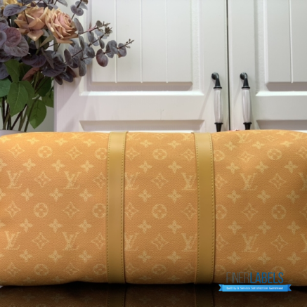 LV Keepall Bandoulière 45 (Safran Yellow Monogram Heritage Coated Canvas)