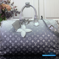 LV Keepall Bandoulière 45 (Frost Gradient Silver Monogram Nylon)