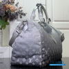 LV Keepall Bandoulière 45 (Frost Gradient Silver Monogram Nylon)