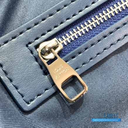 LV Keepall Bandoulière 50 (Blue Monogram Heritage Coated Canvas)