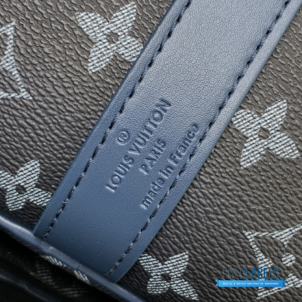 LV Keepall Bandoulière 50 (Blue Monogram Heritage Coated Canvas)