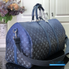 LV Keepall Bandoulière 50 (Blue Monogram Heritage Coated Canvas)