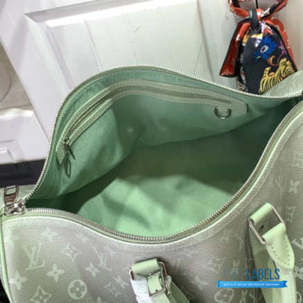 LV Keepall Bandoulière 45 (Khaki Sage Green Gradient Monogram Coated Canvas)