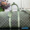 LV Keepall Bandoulière 45 (Khaki Sage Green Gradient Monogram Coated Canvas)