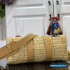 LV Keepall Bandoulière 25 (Natural Beige Damier Crochet Raffia & Vachetta Leather)