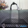LV Keepall Bandoulière 50 (Damier Graphite Black/Gray Coated Canvas)