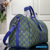 LV Keepall Bandoulière 50 (Damier Heritage Blue Green Coated Canvas)